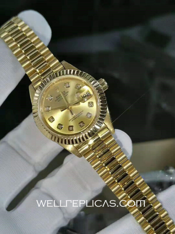 Rolex Datejust Charming Lady Gold Dial 29mm Case Automatic Movement Watch