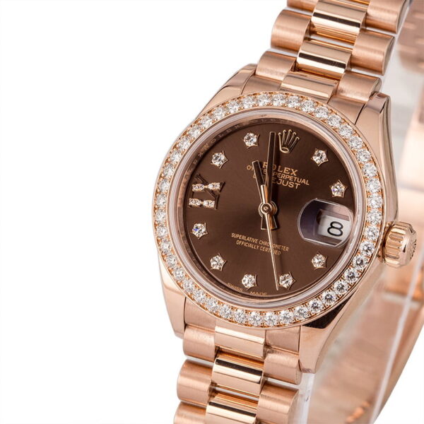 Fake Rolex Vs Real Rolex Ladies Diamond Datejust 279135 Rose Gold